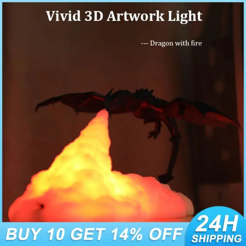 

Led Lamp Dragon Night Light Creative Gift Baby Room Decoration Stand Light 3d Printed Dragon With Usb Rechargeable Desk Lamp
