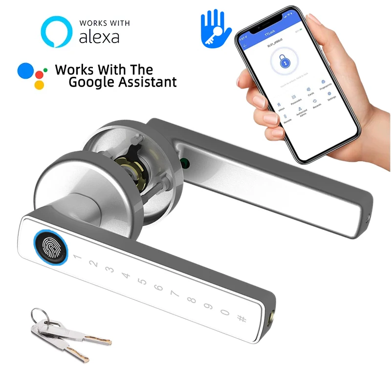 Serratura Intelligente Per Impronte Digitali Con App Ttlock Set Di Serrature Per Porte Senza Chiave Con Tastiere E Maniglia Serratura A Catenaccio Con