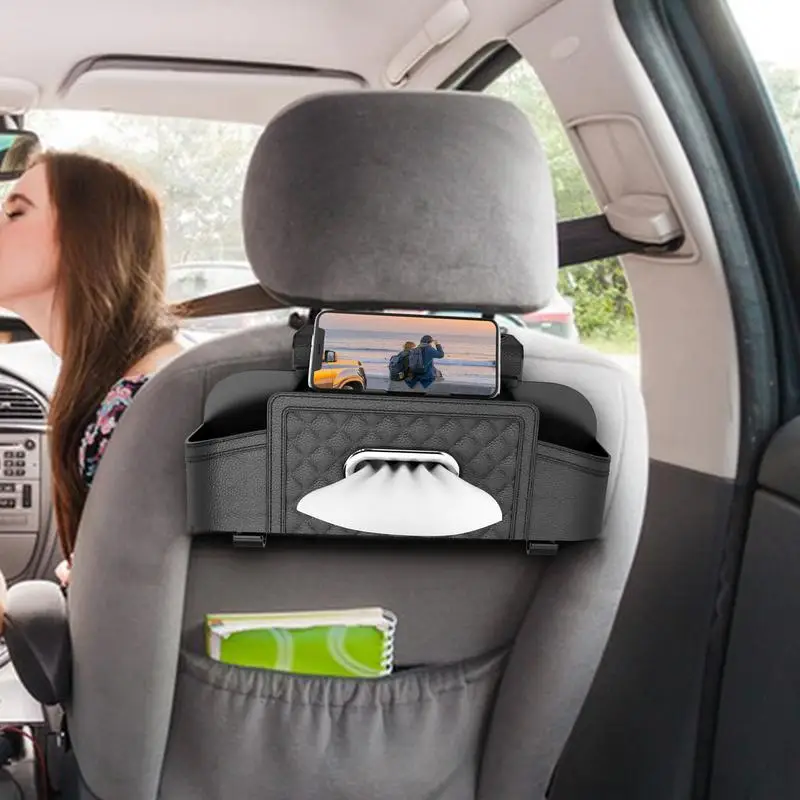 Car Rear Seat Organizer Car Backseat Tissue Holder Waterproof Odorless Stain Resistant Backseat Storage For Organizer
