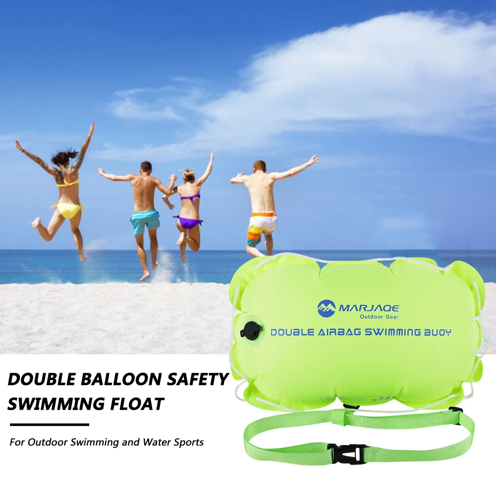 Multifunctional Air Bag Double Outdoor Safety Training Swimming Buoy with Waist Belt Water Sports Lifesaver Float Tow Bag