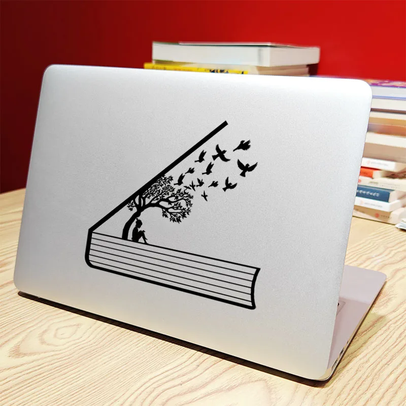 Reading Girl Creative Decal Laptop Sticker Per Macbook Air M2 Pro 14 Retina 11 13 15 Pollici Mac Windows Notebook Skin Tablet Decor