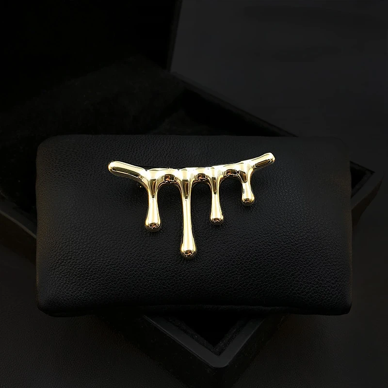 Irregular Water Drop Lava Brooch New Trendy High-End Women's Exquisite Neckline Suit Pin Ornament Accessories Jewelry Pins Gifts