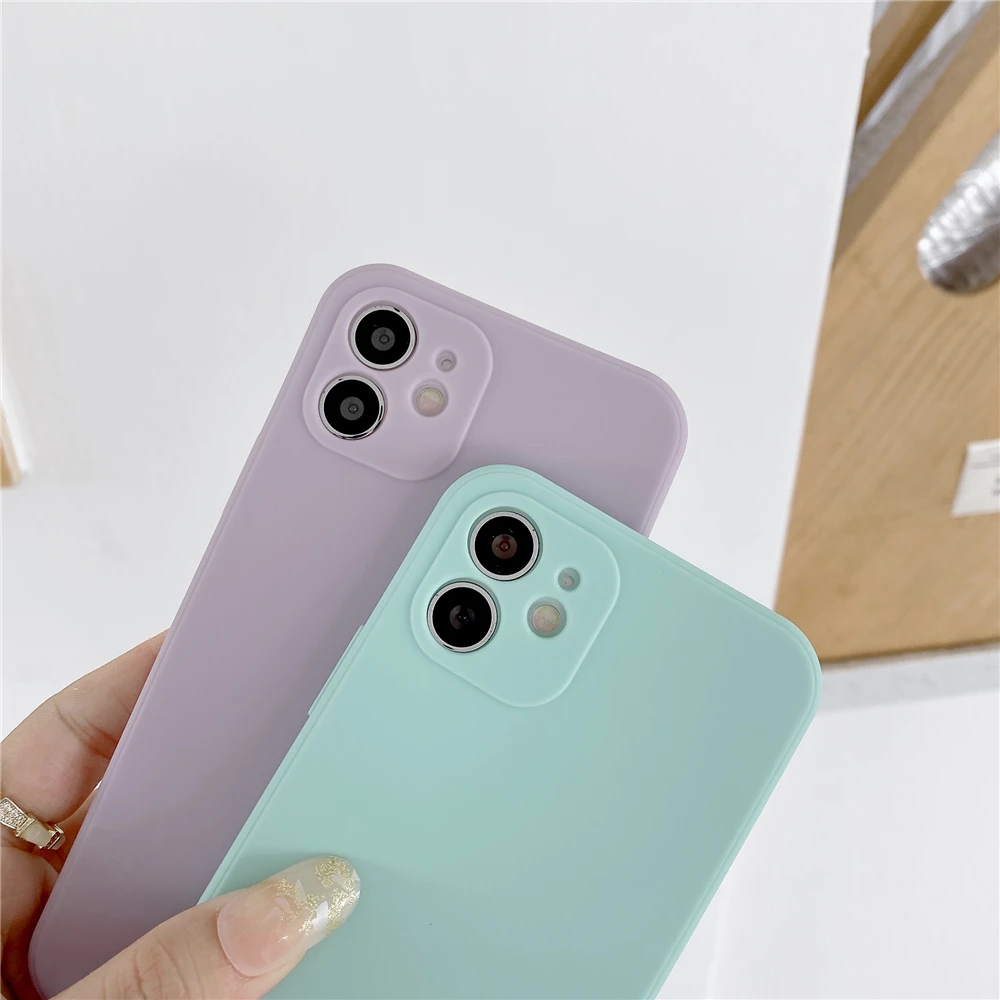 Durable Soft Silicone Square Phone Cover