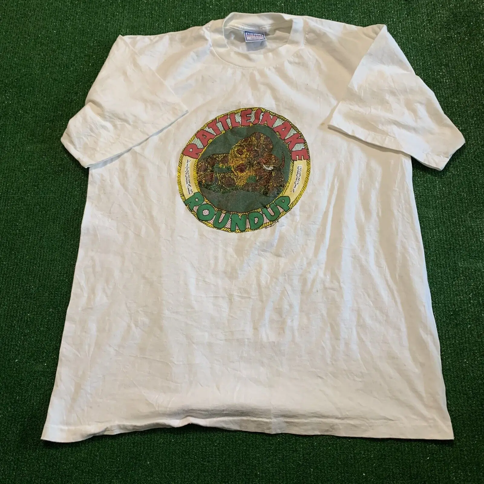 Maglietta Vintage Anni '80 Rattlesnake Roundup Georgia Taglia Uomo Xl Claxton 1987
