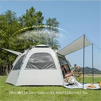 Camping pop up tents waterproof Portable Windproof tents for camping 4 person family tent with Skylight,Upgraded Large Size 1