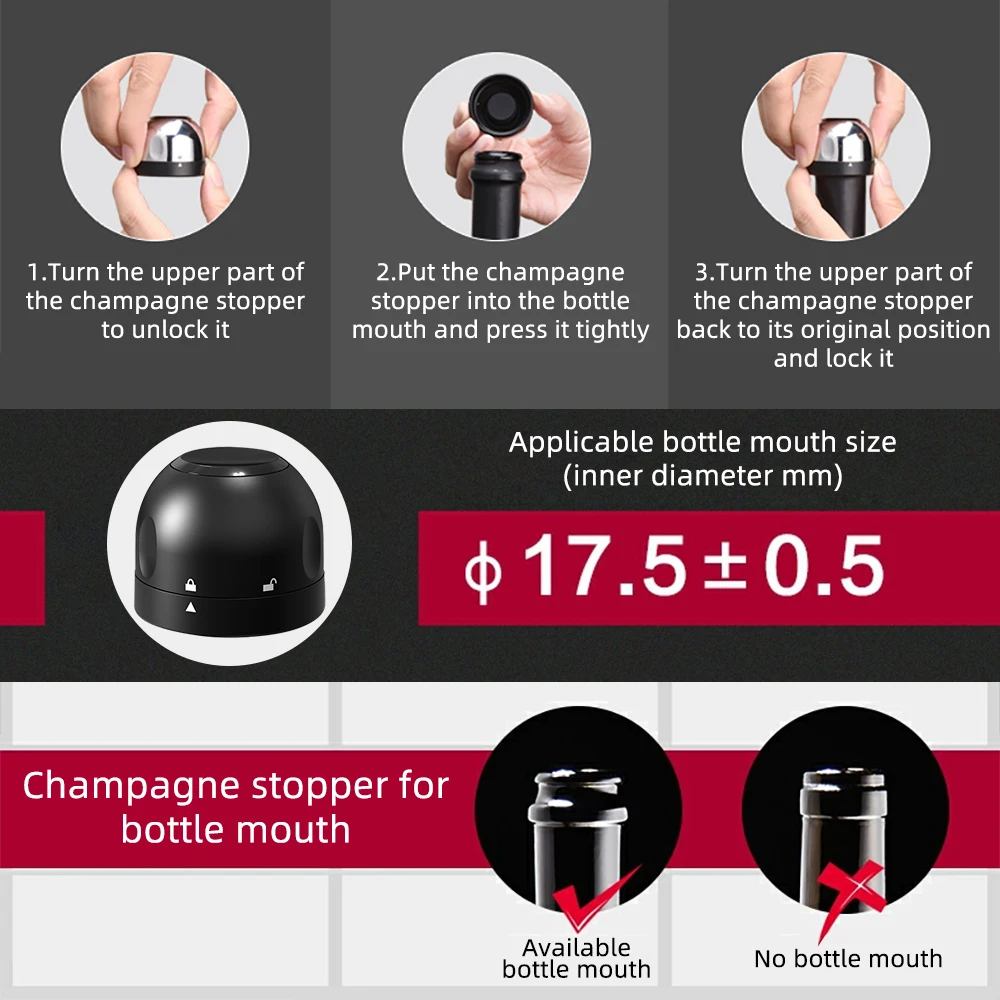 Wine Stopper 1/2Pcs Vacuum Red Wine Bottle Cap Silicone Sealed Champagne Reusable Retain Freshness Bar Tools