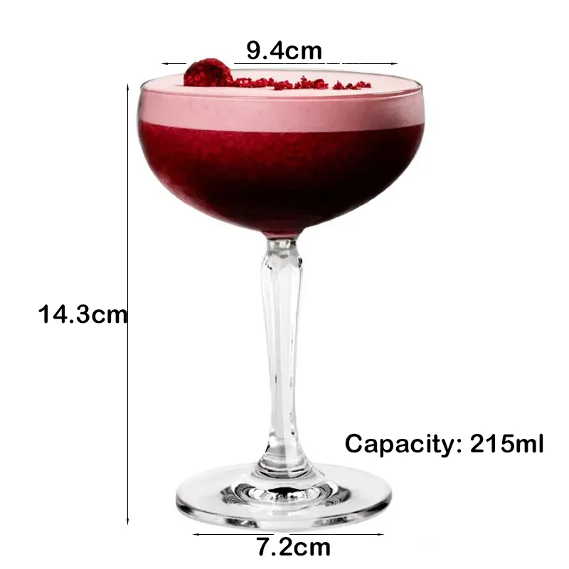 Description Picture 2 of item215ml Coupe Cocktail Glass Saucer Champagne Glass