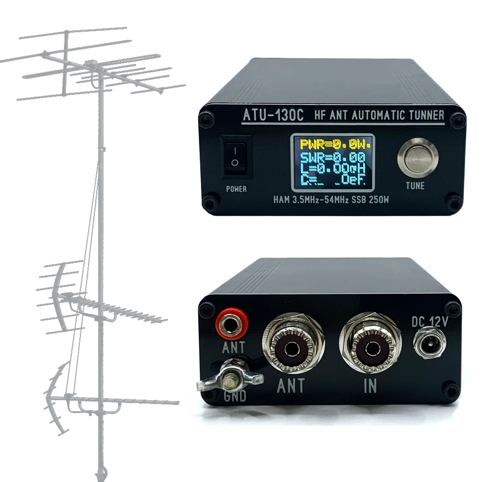 Shortwave Antenna Tuner Automatic 3.5-54MHz 250W ATU130 antenna analyzer