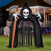 10FT Large Size Halloween Inflatable Grim Reaper Archway with LED Lights Blow Up Outdoor Decoration for Home Party Yard Lawn 1