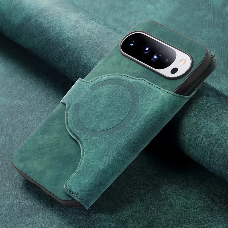 Versatile Magnetic Leather Flip Card Wallet Case with Detachable Design