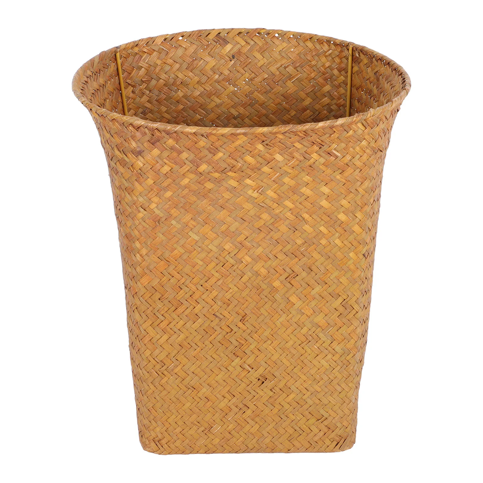

Waste Paper Basket Straw Trash Can Snacks Containers for Kids Large-capacity Woven Baskets