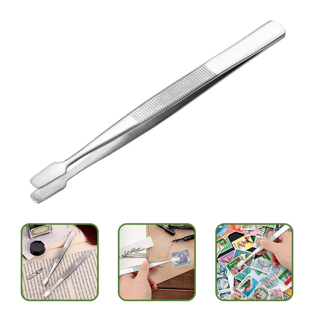 6 Pcs False Eyelash Clip Tweezers Microscope Stamp 430 Stainless Steel Material under Work Metal for Extensions