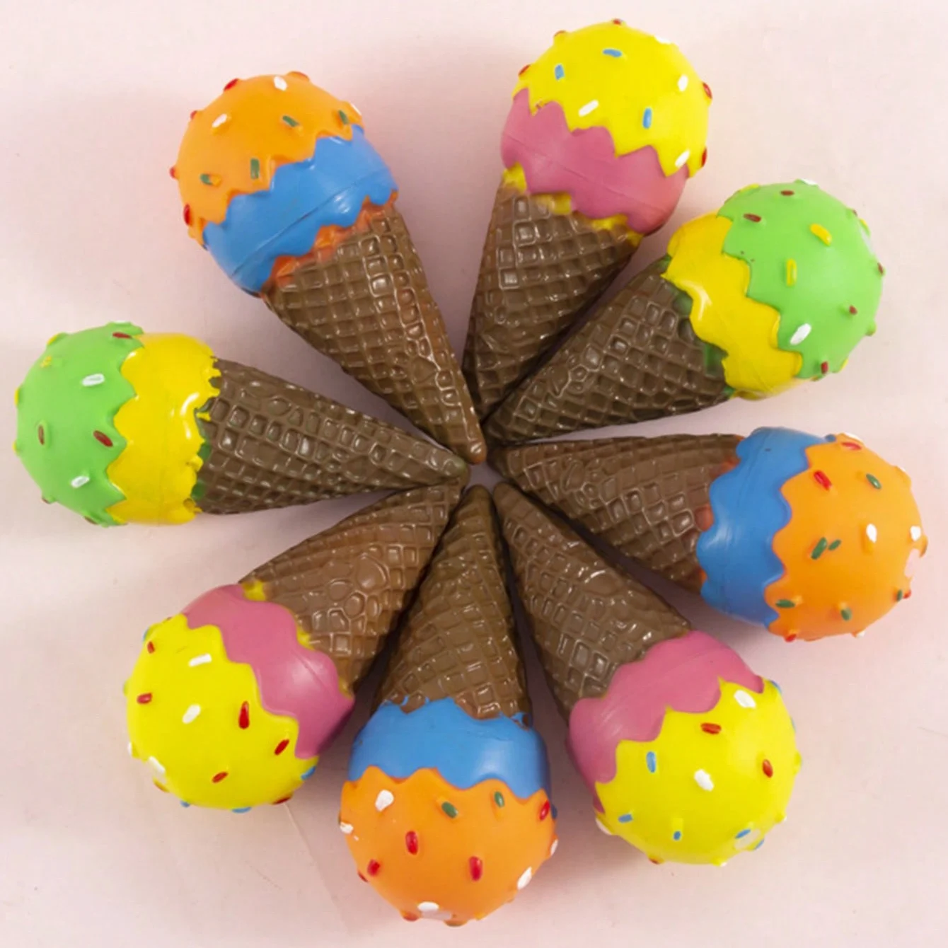 Dog Squeaky Toy Ice Cream Cone Shaped Chew
