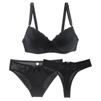 DaiNaFang New Sexy Push Up Bra Sets BCDE Cup 2 Piece Thongs Underwear Black Red Purple Blue White Beige Lingerie