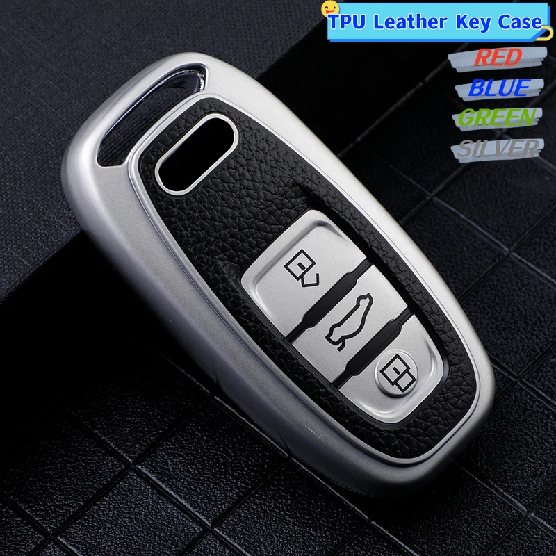 Custodia Per Chiave Auto Audi In TPU Con Portachiavi In Pelle – Protezione Antiurto Per Telecomando
