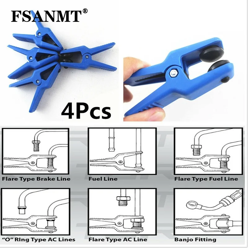 4pcsUpgradeFluidLineStoppersAutoFluidStopClampSetBanjo