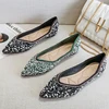 2022 Woman Luxury Shoes Big Size 34-43 Paillette Flats Heels Ballerina Ladies Pointed Toe Loafers Ballets Shoes Dressy Femmes 5