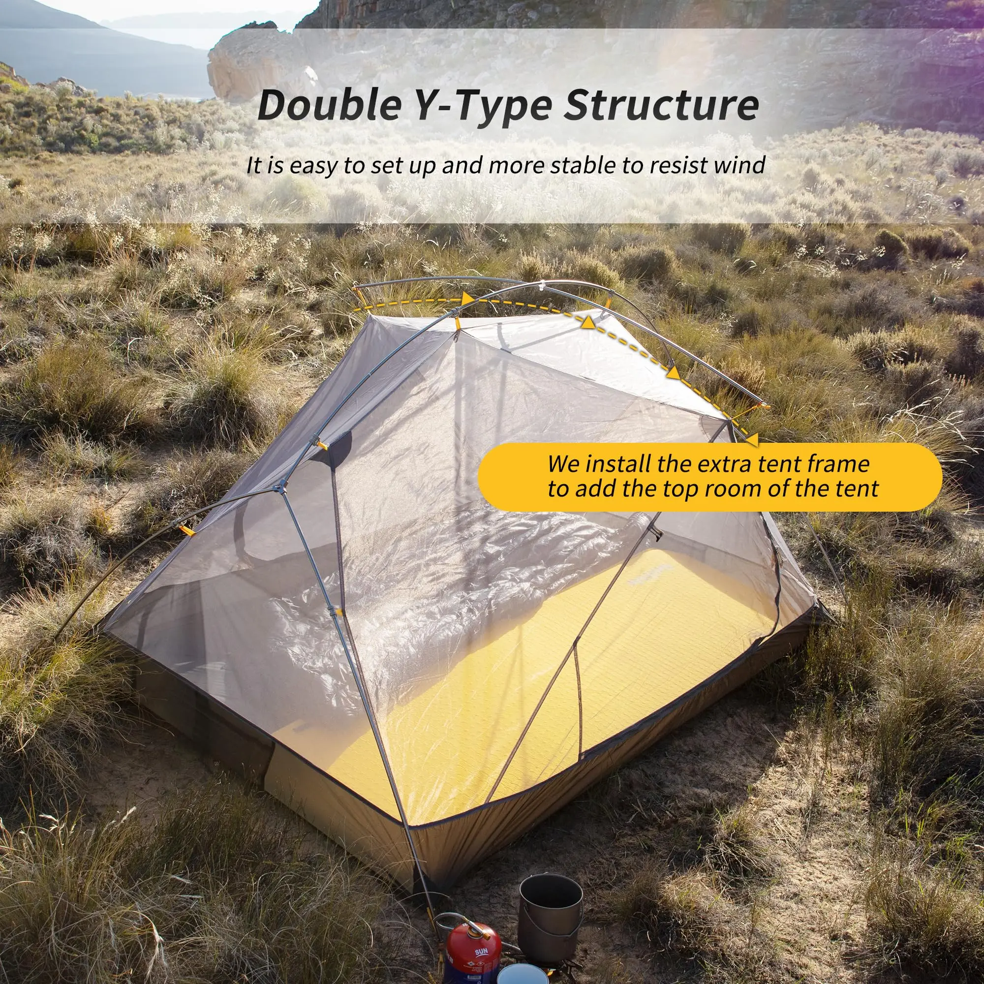 Camping Tent for Naturehike Mongar 2 Ultralight Outdoor 3 Season Waterproof 20D Nylon 2 Person Backpacking