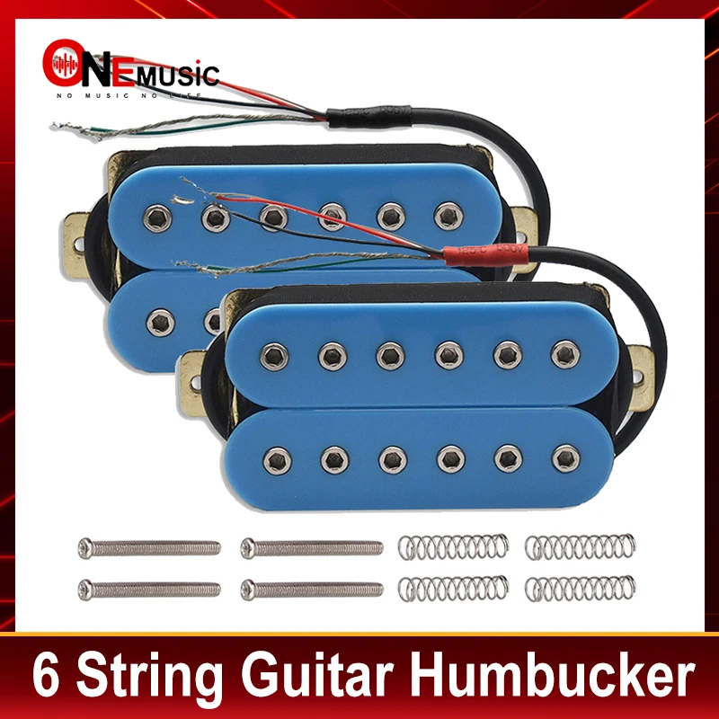 Electric Guitar 12 Adjustable Hex Screw Dual Coil Pickup For 6 String Guitar Coil Splitting Pickup N7.5K/B15K Output Light Blue