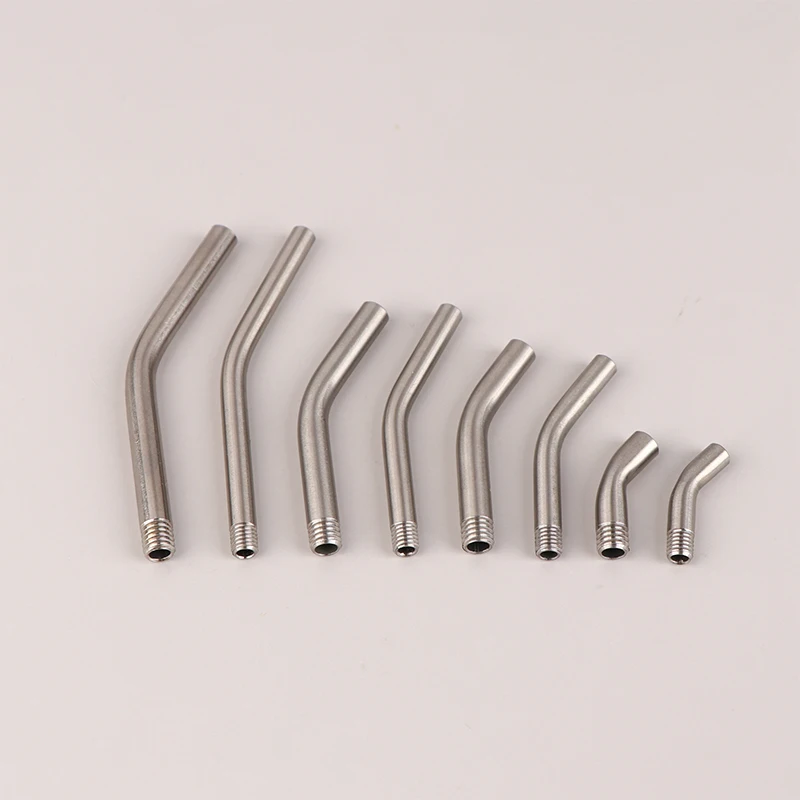 

1pc SS304 Stainless Steel Threaded Hollow Bent Tube For CNC Sprayer Spout Nozzle Knife Holder Outlet Extension Pipe