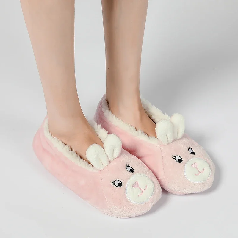 Women's Winter House Slippers Shoes Indoor Floor Warm Soft  Animals Cartoon Home and Comfort Woman Slipper Funny Cattle Socks 5