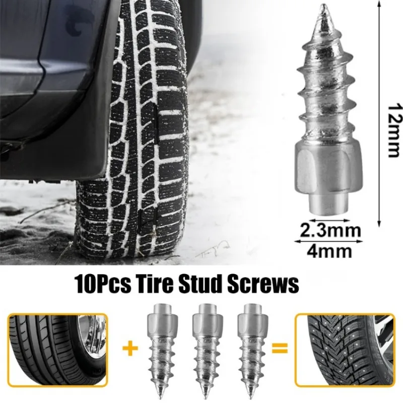 Wheel Tyre Studs Anti-skid Screw Nails 10-20pcs For Snow Soles
