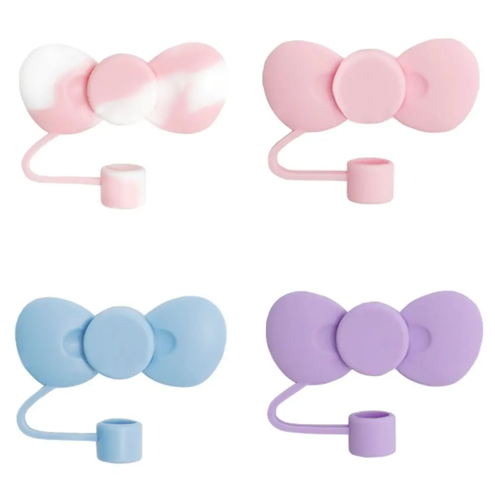 

8 Pcs 10mm Straw Accessories Reusable Silicone Cartoon Straws Plugs 4 Colours Silicone Dust-Proof Cap Drinking Straws