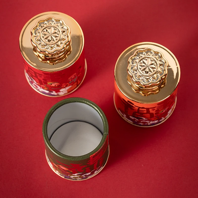 Mini Empty Tea Tin Can Household Green Black Tea Sealed Jar Portable Travel Small Packaging Box Paper Storage Can tea tin box tea canister airtight container