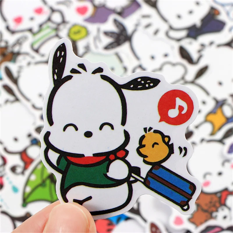 Cartoon stickers 50/100Pcs Sanrio Hello Kitty Kuromi Melody Cinnamoroll laptop skin DIY diary stationery gifts