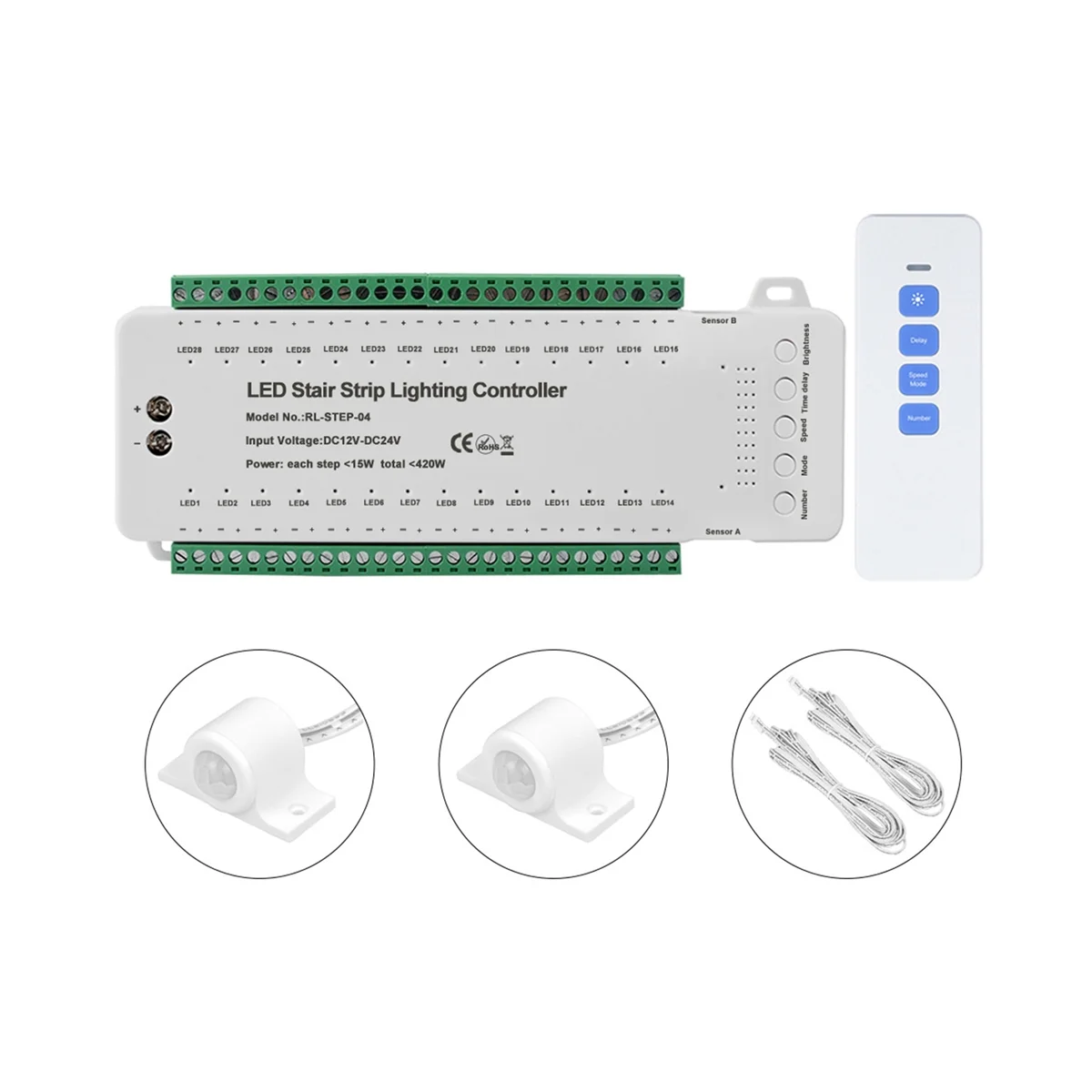 

28CH Intelligent Sensor Stair Light Controller DC12V-DC24V