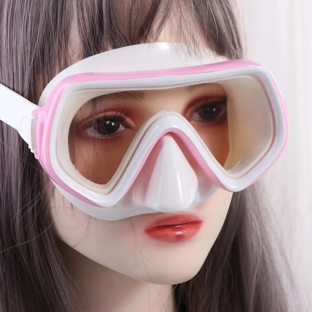 PVC Strap Kids Swim Goggles Anti Fog with Nose Cover Pool Swim Eyewear Vibrant Colors Anti-Leak Snorkel Swimming Goggles Girls 3