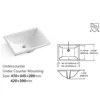 43"x 22" Bathroom Vanity Top ,White Marble Color With Rectangle Undermount Ceramic Sink And 3 Faucet Hole With Back Splash 4