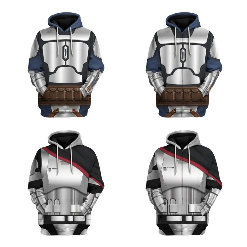 Disney Star Wars Costume Cosplay The Mandalorian Felpe Con Cappuccio Stampa 3D Giacca Uomo Donna Cappotto Adulto Top Halloween Party Prop