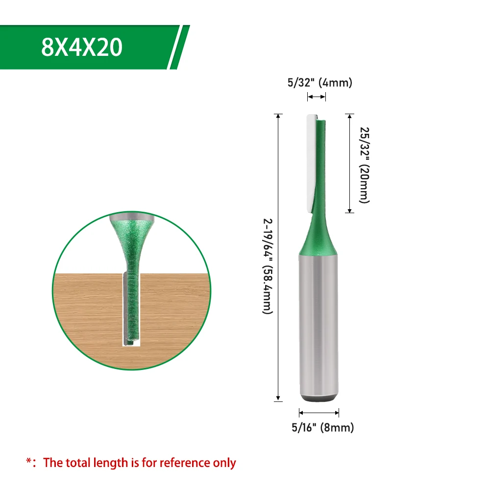 LAVIE 1 Stück 8 mm Schaft, Schlitzfräser 3–8 mm, Holzbearbeitungsfräser für Holzschlitzgravur C080020 – Detail 9