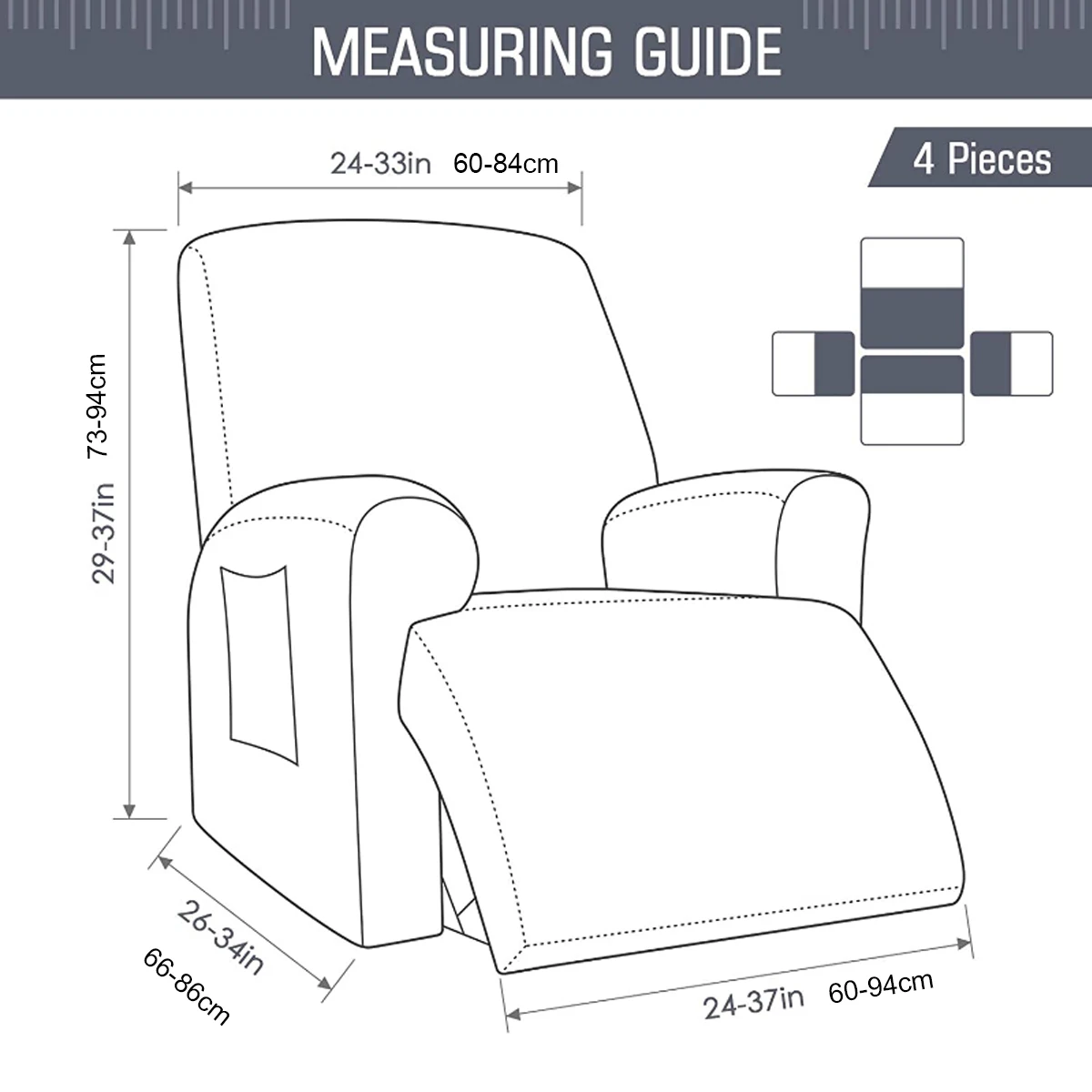 1 PC Printing Single Seat Recliner Sofa Cover Living Room Elastic Reclining Chair Cover Protection Relax Armchair