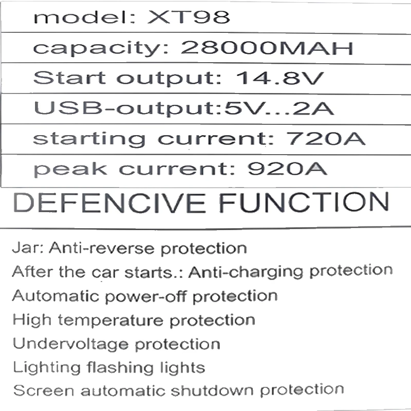 Car jump starter 12V 28000MAh Start power supply, a sturdy and durable electric starting device that can start any vehicle - 2