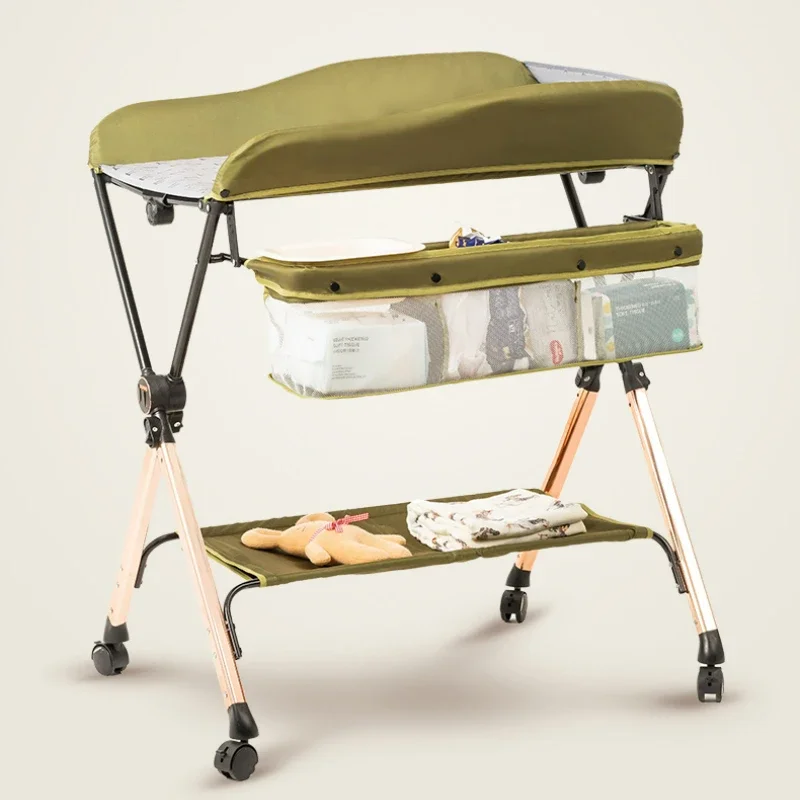 Portable Waterproof Baby Diaper Table: Adjustable Height Multifunctional Baby Care Station, Foldable Storage Changing Tables