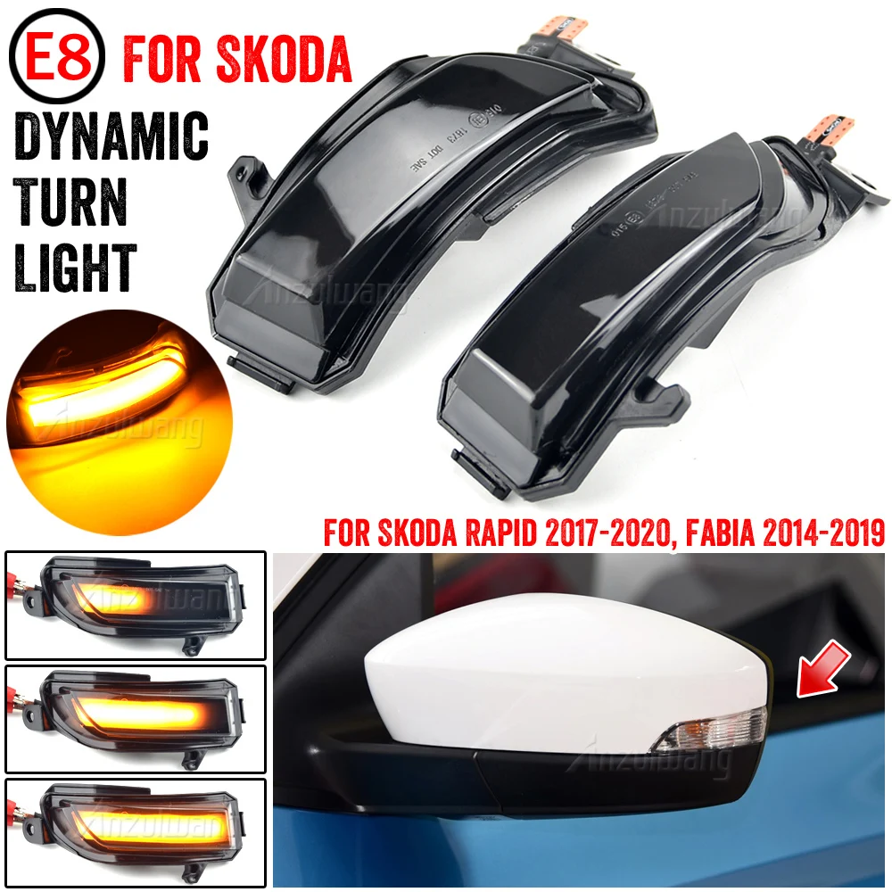 

Dynamic Car LED Turn Signal Blinker For Skoda Fabia 2014 2015 2016 2017 2018 2019 For Skoda Rapid 2017-2020 Light