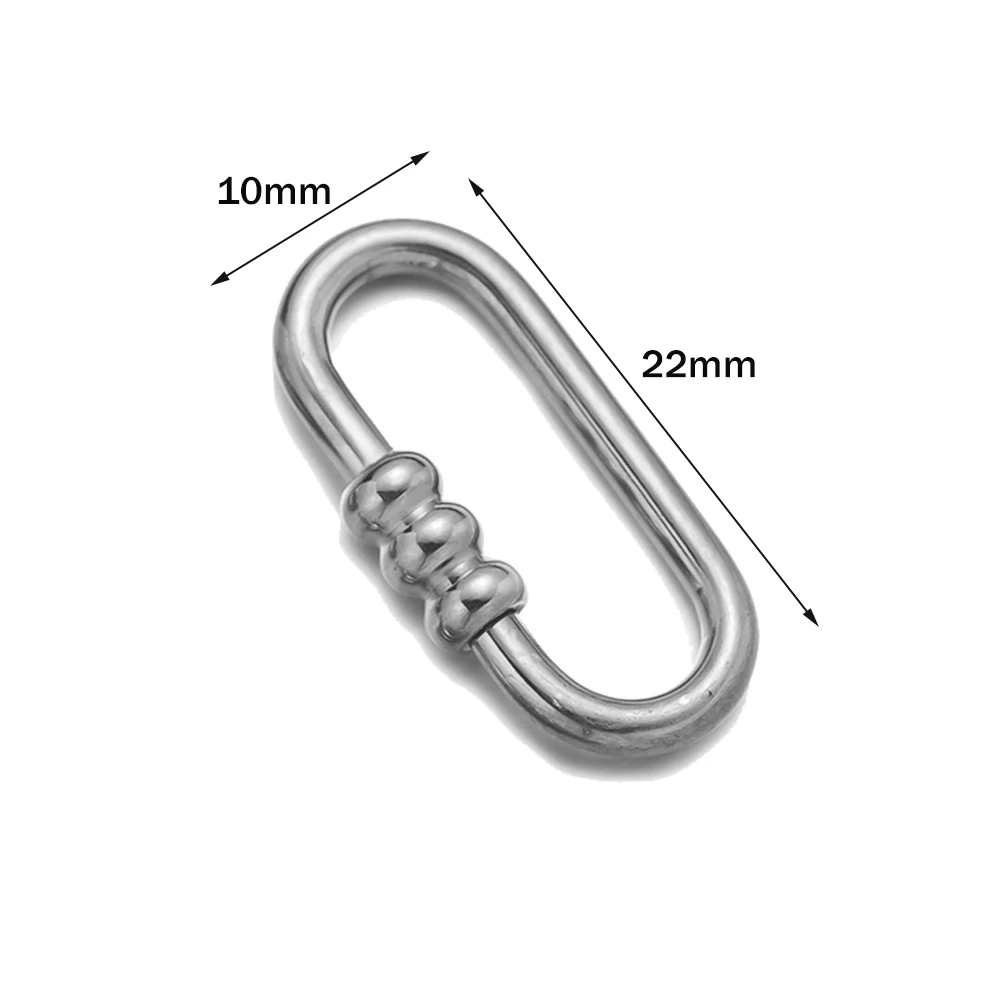 Gold Stainless Steel Heart Screw Carabiner Clips - Set of 5 for DIY Jewelry and Keychain Crafting