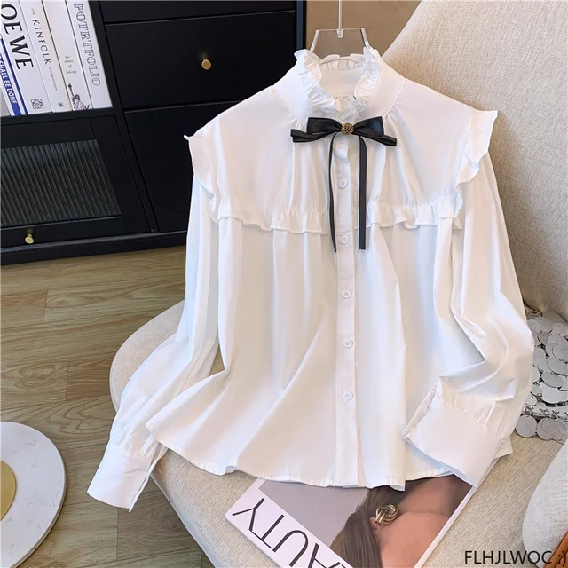 formal white blouses with ruffles