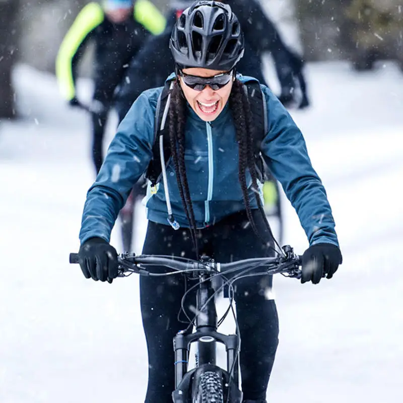 Winter Warm Gloves with Double-layer Polar Fleece Thickened Anti Cold Properties Touch Screen Men Women Driving Cycling Gloves