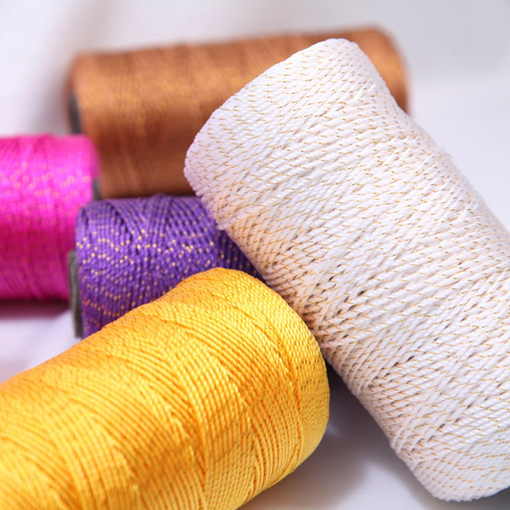 

3Ply Hand Knitting and Crochet Tricot Linen Crochet Yarn Twisted Thread Bright Silk String Handmade DIY Hat Crochet Shoes