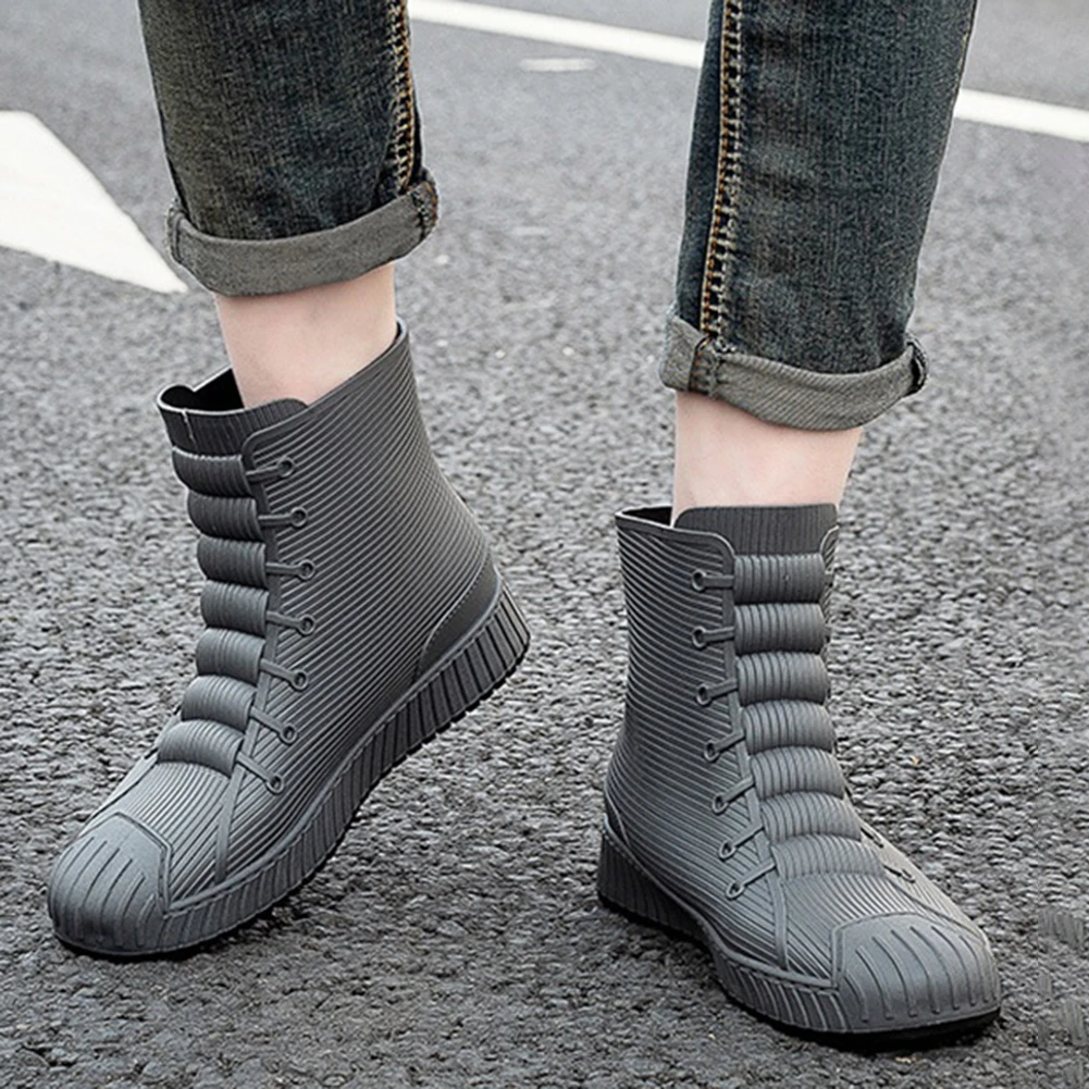 Men Women Rubber Boots Anti Slip Ankle Boots Lightweight Outdoor Rain Shoes  Comfortable for Fishing Yard Working Boating Hunting