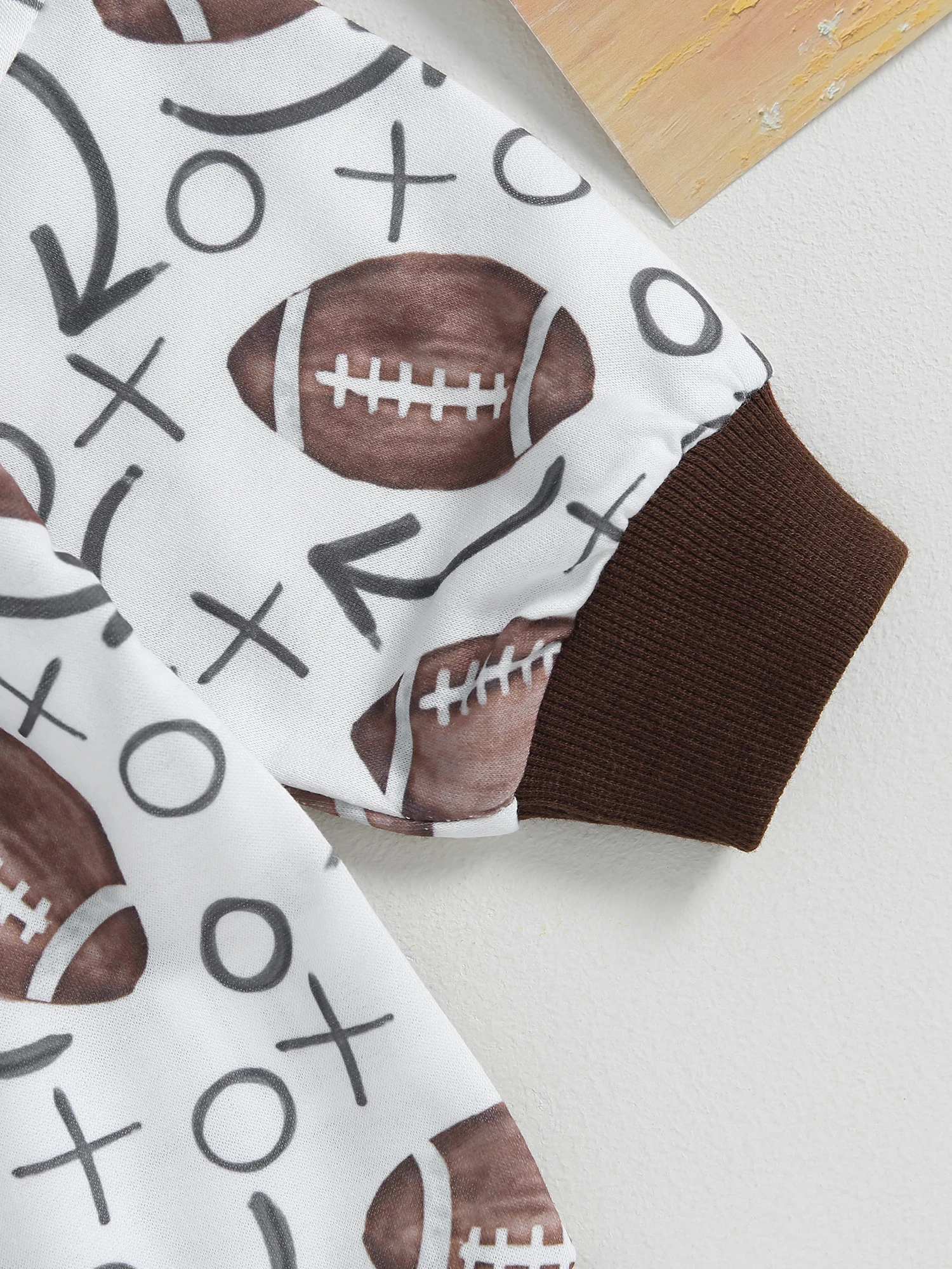 

KtwHarnu Newborn Baby Girl Clothes Football Long Sleeve Bubble Romper Oversized Crewneck Sweatshirt Bodysuit Infant Outfit
