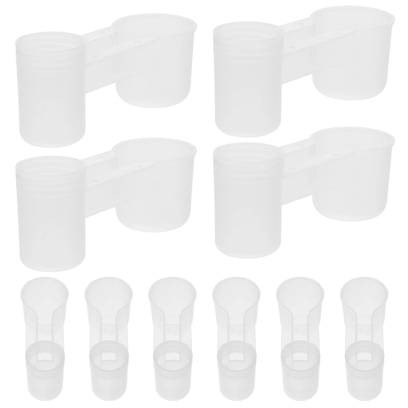 

10pcs Water Water Deflector Double Ports Waterer Creative Water Bottles Drinker Feeding Supplies for Pigeon For Parrotss