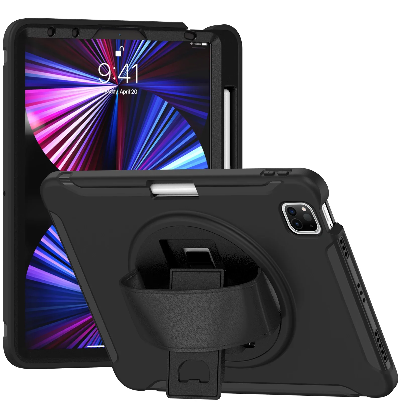 Shockproof Tablet Stand Case with Hand Strap