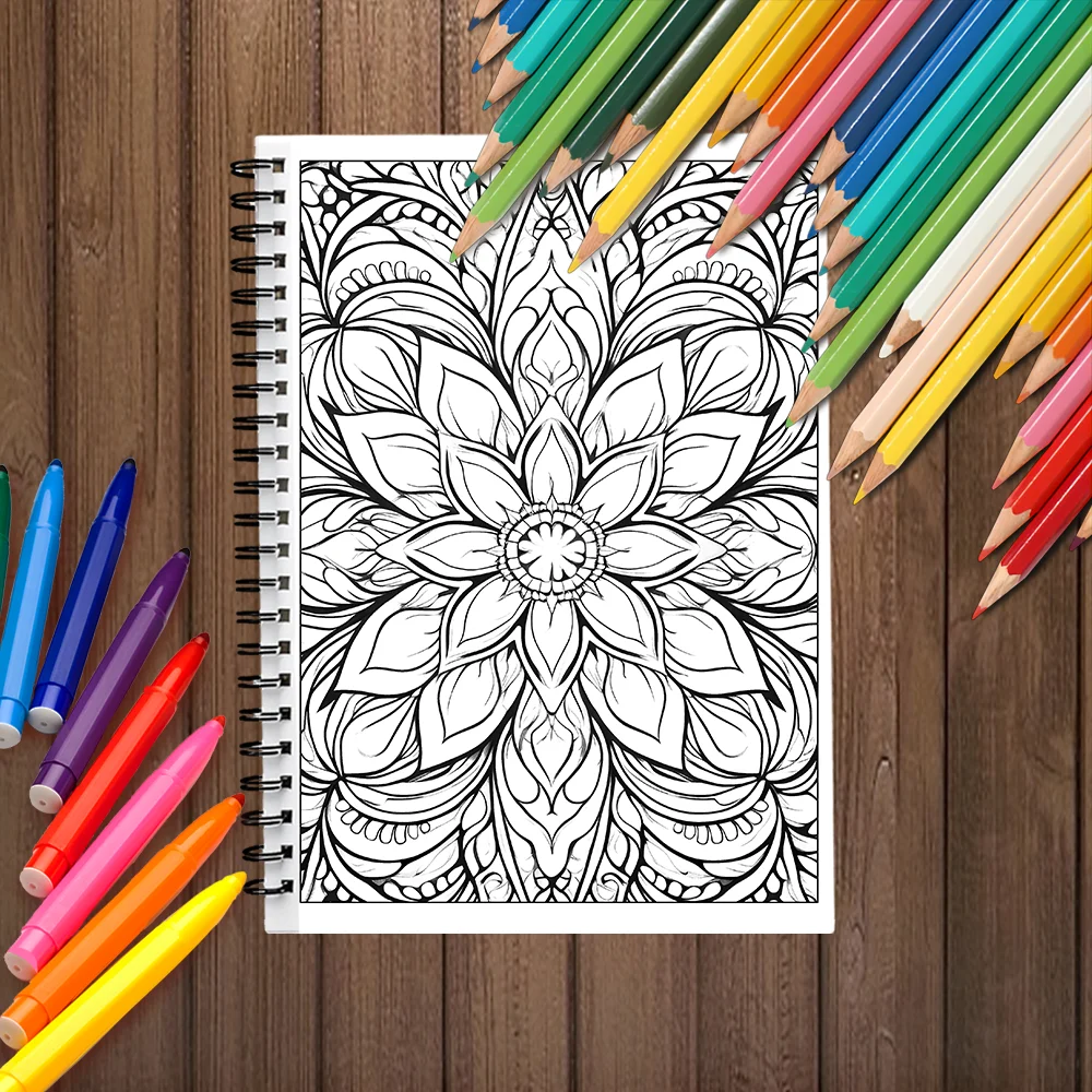Spiral Coloring book -30 Sheets adult coloring book, 11.3 x 8.3 inches, 100g thick paper, drawing book, homecoming holiday gift 3