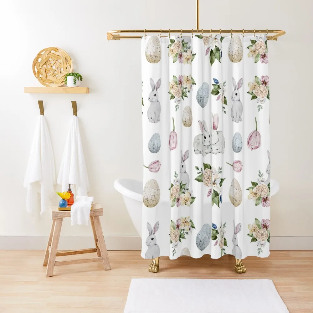 

Easter Bunny Spring Flowers Eggs Shower Curtain Bathroom Showers Bathroom Accessories Shower For Bathroom Curtain