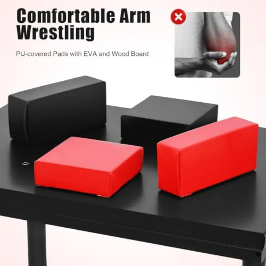 Professional Arm Wrestling Table, Standard Arm Wrestling Battle Table, Competition Training Arm Wrestling Table with 2 Elbow Pad