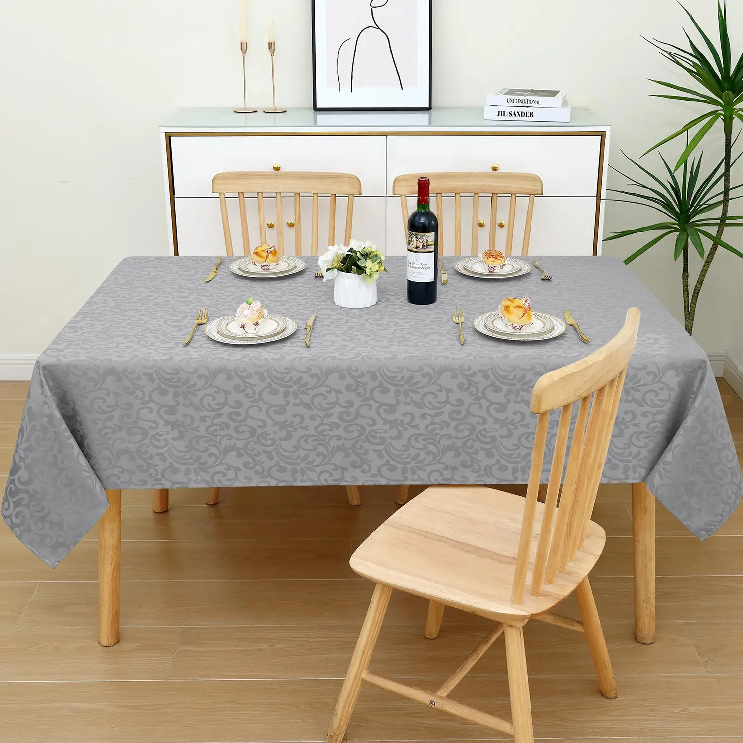 HAPIHAPPY Tablecloth Rectangular Polyester Tablecloth Jacquard Dyeing Table Decoration And Accessories table cloth rectangular tablecloth